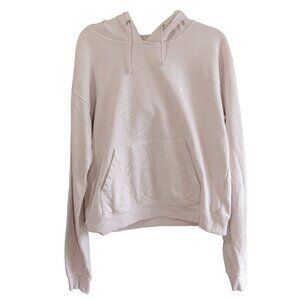 Anine Bing Pastel Joey Hoodie Petal Pink Cotton Knit Minimal Blush Hooded Top